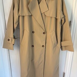Classic Tan Double-Breasted Trench Coat